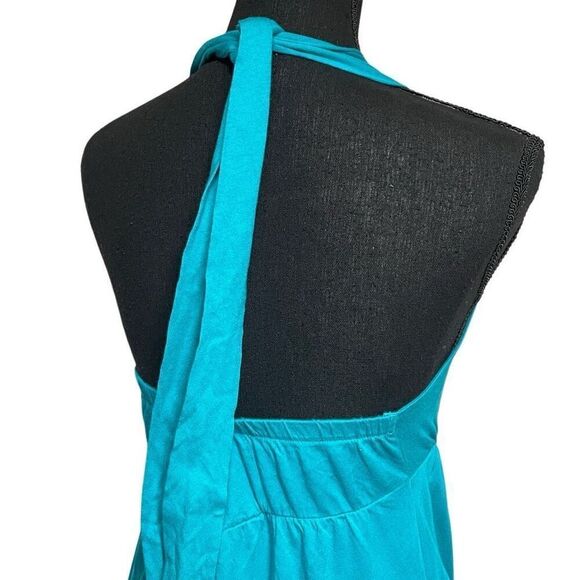 Old Navy Turquoise Wide Strap Babydoll Halter Top - Picture 2 of 6